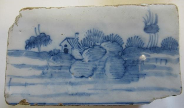 AN ENGLISH DELFT FLOWER BRICK Image