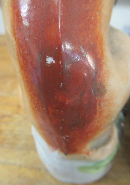 A PAIR OF VICTORIAN STAFFORDSHIRE POTTERY VAN AMBURGH LION AND LAMB FLATBACK MODELS, well moulded Image