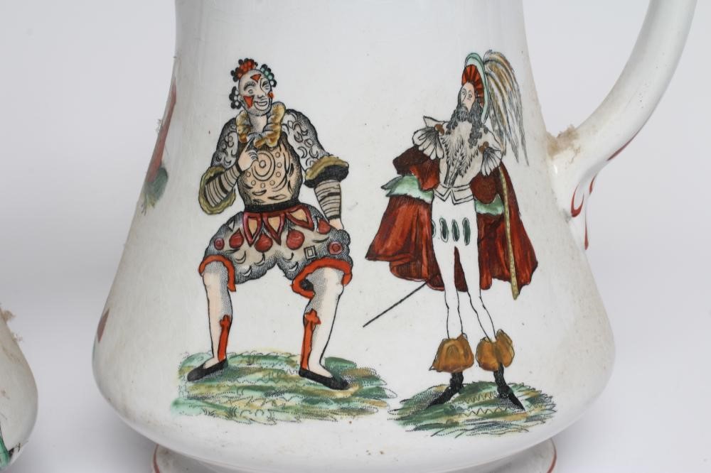 A PAIR OF VICTORIAN ELSMORE & FORSTER IRONSTONE PUZZLE JUGS of baluster form Image