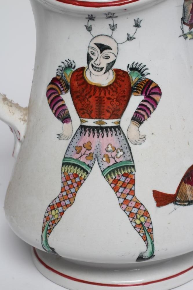 A PAIR OF VICTORIAN ELSMORE & FORSTER IRONSTONE PUZZLE JUGS of baluster form Image