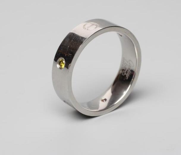 A CARTIER 18CT WHITE GOLD 'LOVE' RING Image