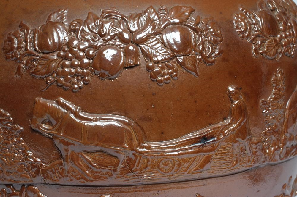 A LARGE SALTGLAZE STONEWARE HARVEST JUG Image