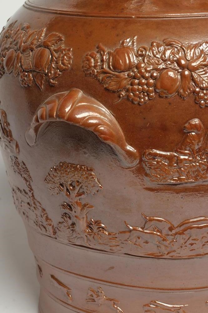 A LARGE SALTGLAZE STONEWARE HARVEST JUG Image