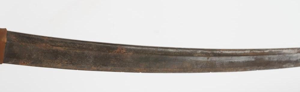 A JAPANESE WAKAZASHI with 17 1/2" curved and fullered blade Image