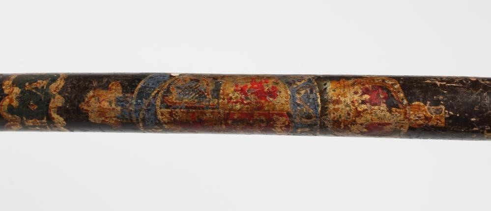 A VICTORIAN EDINBURGH HIGH CONSTABLE EBONISED WOOD LONG STAVE Image