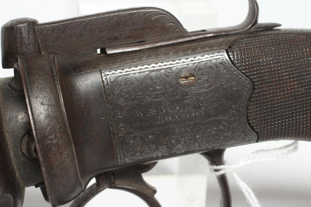 A LARGE PERCUSSION PEPPER BOX PISTOL by W. A. Beckwith Image