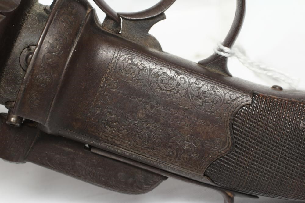 A LARGE PERCUSSION PEPPER BOX PISTOL by W. A. Beckwith Image