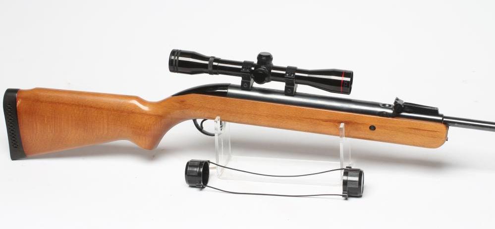 A BSA AIRSPORTER .22 AIR RIFLE, with 18" barrel, front sight, adjustable rear sight, underlever Image