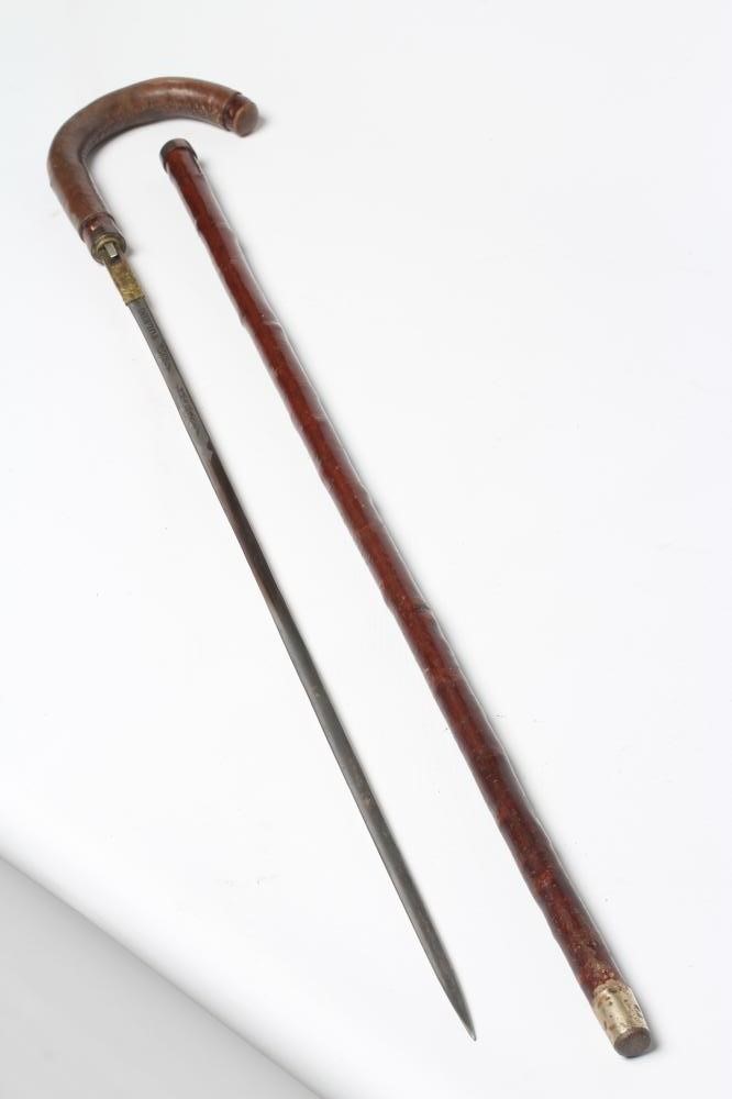 A TOLEDO SWORD STICK, late 19th/early 20th century, with 24 1/2" triangular section acid etched Image
