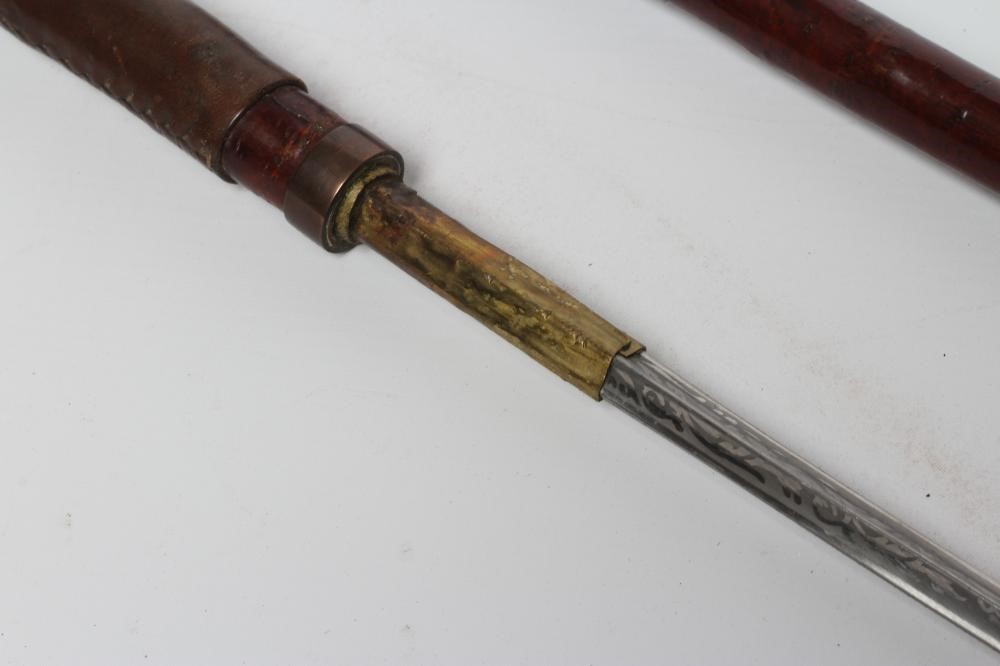 A TOLEDO SWORD STICK, late 19th/early 20th century, with 24 1/2" triangular section acid etched Image