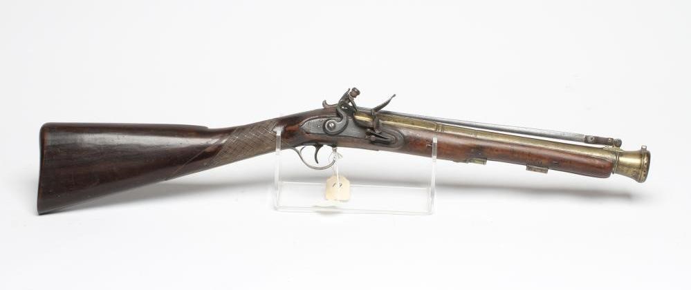 A FLINTLOCK BLUNDERBUSS by W. Hole Image