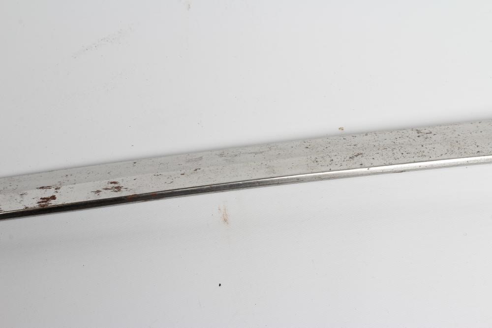 A JAPANESE WWII OFFICER'S KATANA, with 26 3/4" curved blade, military mounts, leather wrapped grip Image