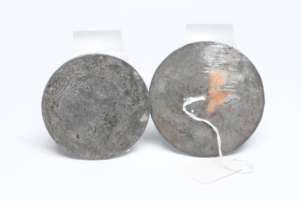 TWO FRENCH REVOLUTION LEAD MEDALLIONS, "Arrivee du roi a Paris" and "Siege de la Bastille", largest Image