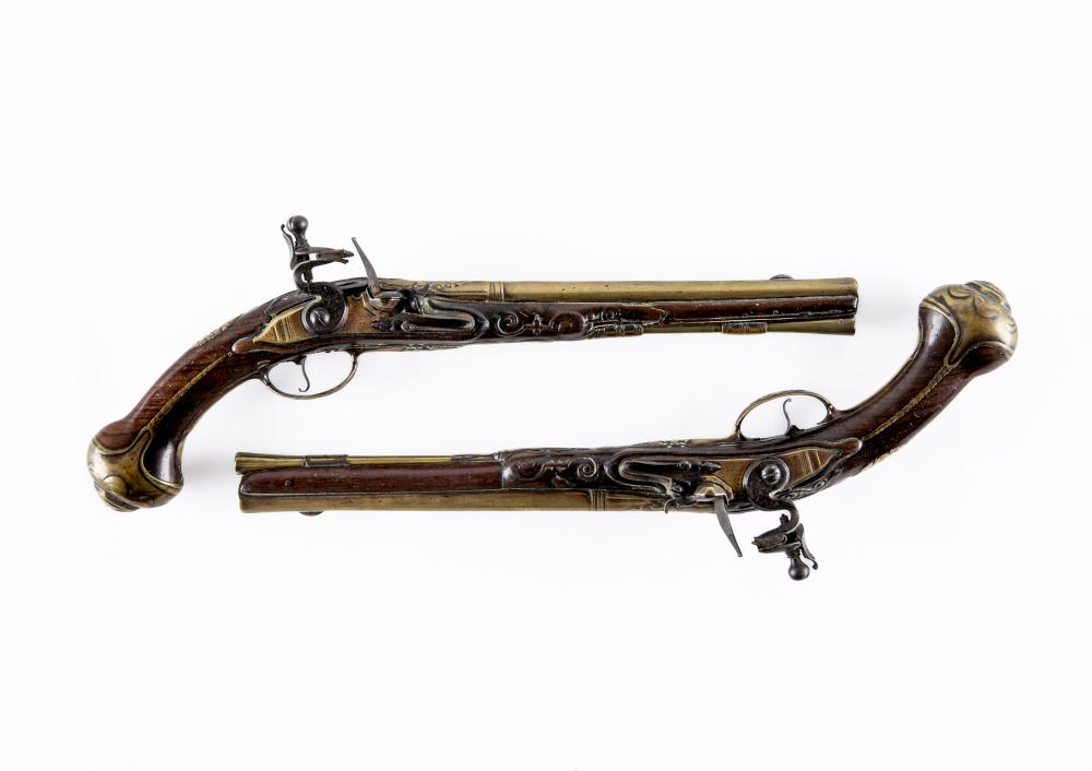 A PAIR OF DUTCH FLINTLOCK HOLSTER PISTOLS Image