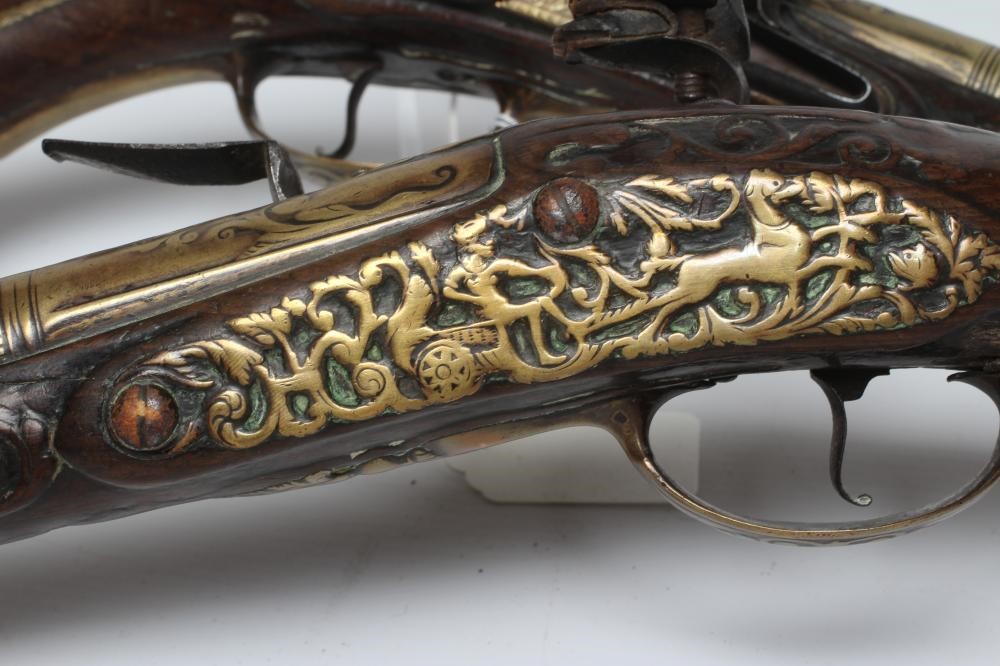 A PAIR OF DUTCH FLINTLOCK HOLSTER PISTOLS Image