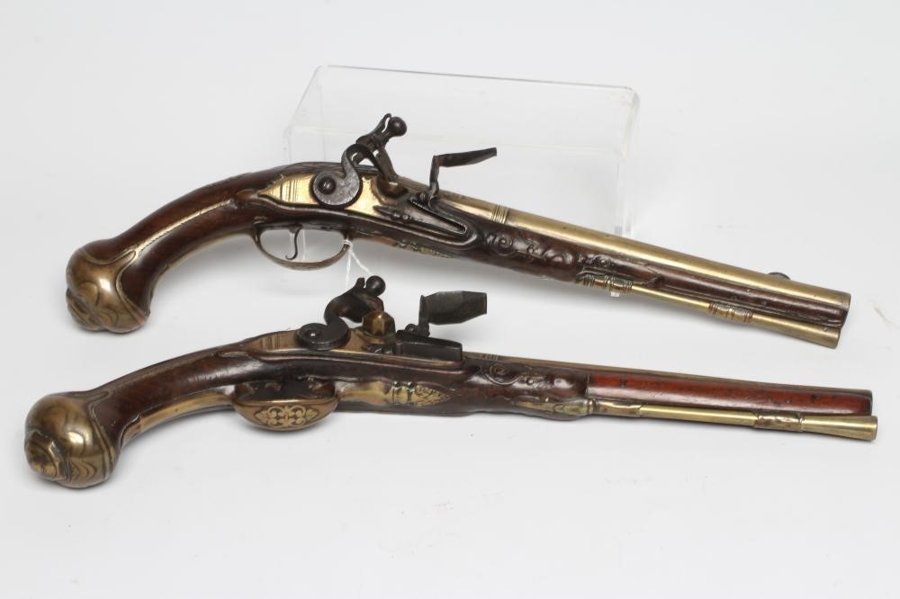 A PAIR OF DUTCH FLINTLOCK HOLSTER PISTOLS Image