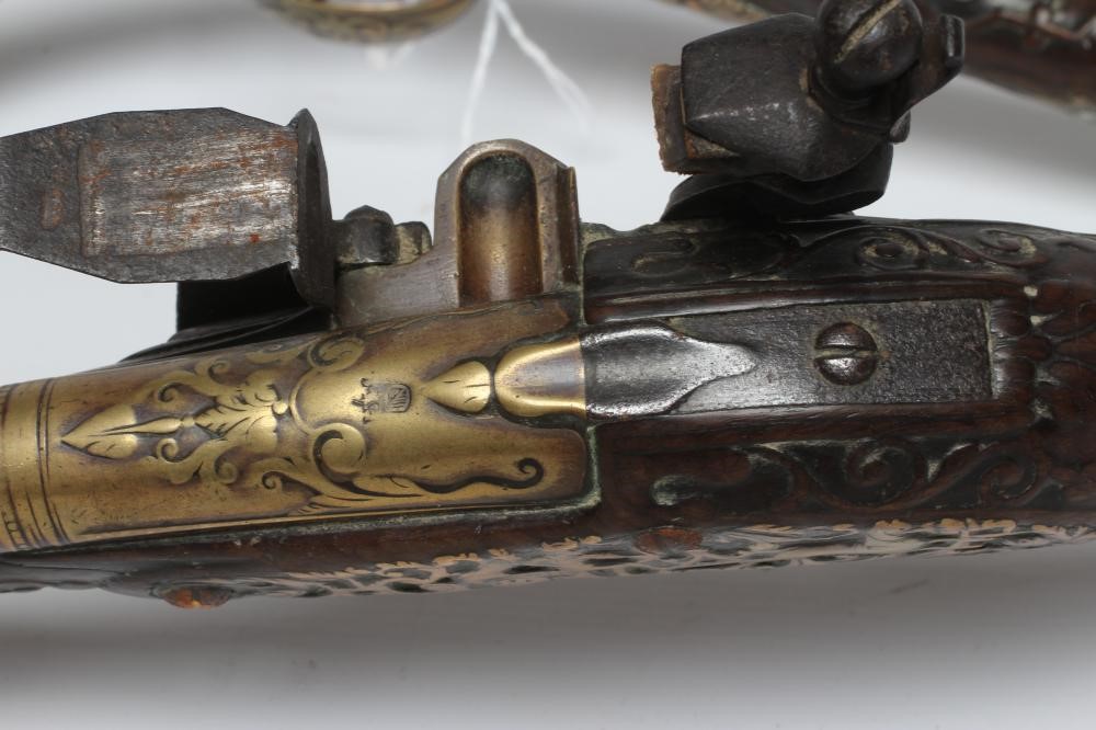 A PAIR OF DUTCH FLINTLOCK HOLSTER PISTOLS Image