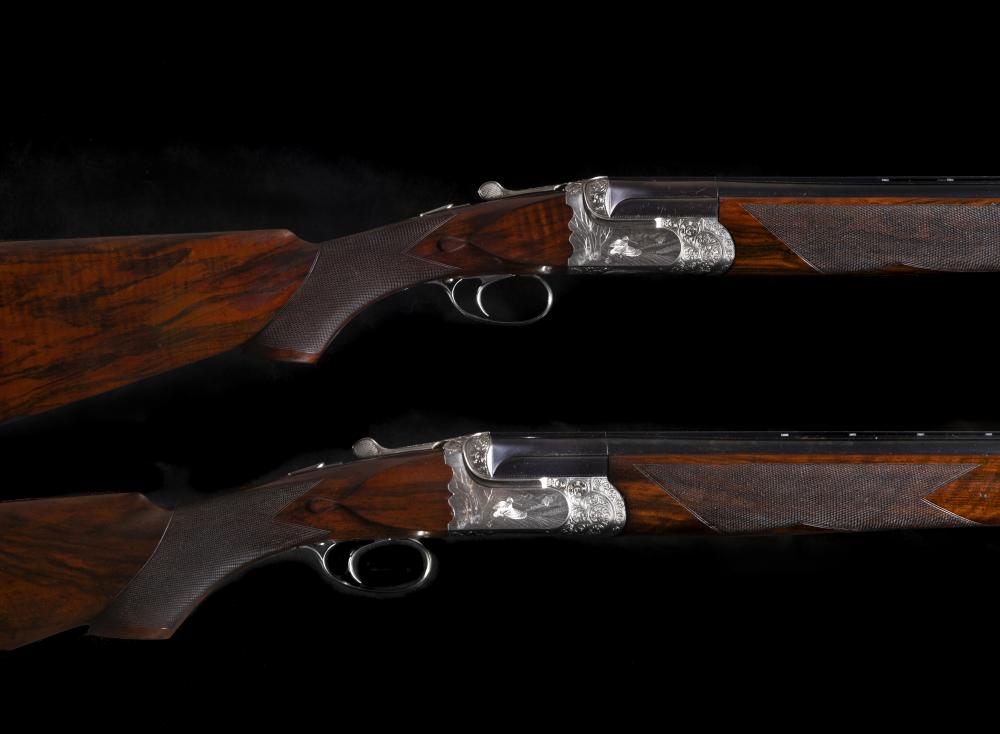 A PAIR OF ALEX MARTIN OVER & UNDER 12 BORE SHOTGUNS Image