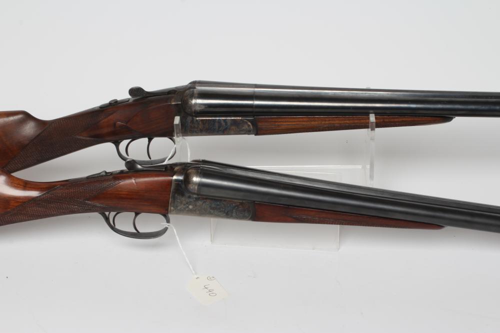 TWO 12 BORE SIDE BY SIDE SHOTGUNS Image
