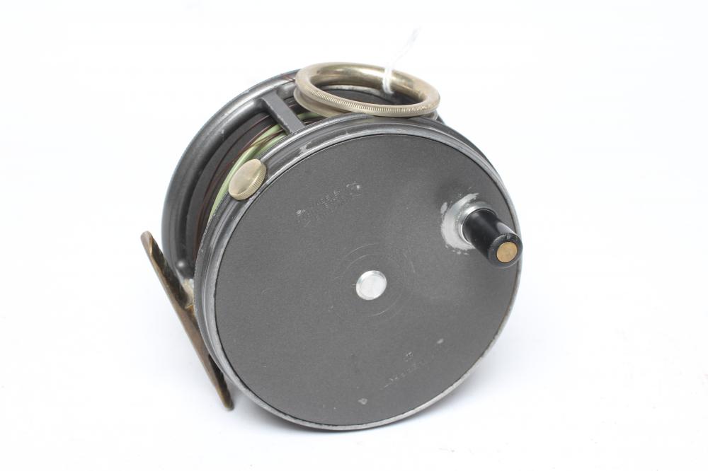 HARDY THE "PERFECT" 4" SALMON FISHING REEL with loop line guide, brass foot and rim tension screw Image
