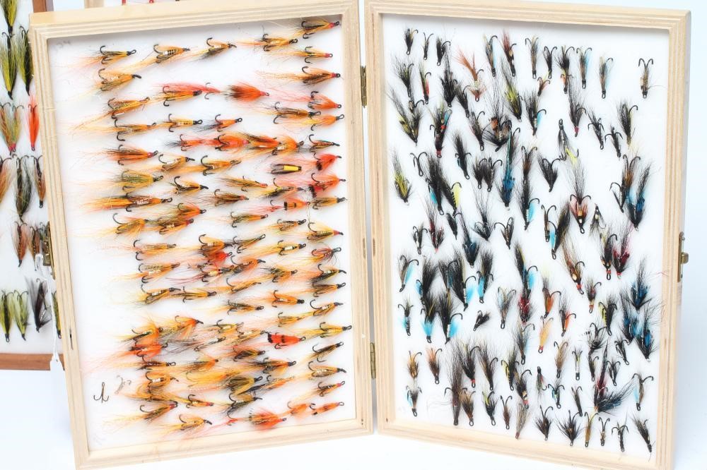 APPROXIMATELY 740 SALMON FISHING FLIES in two wooden cases (Est. plus 24% premium inc. VAT) Image