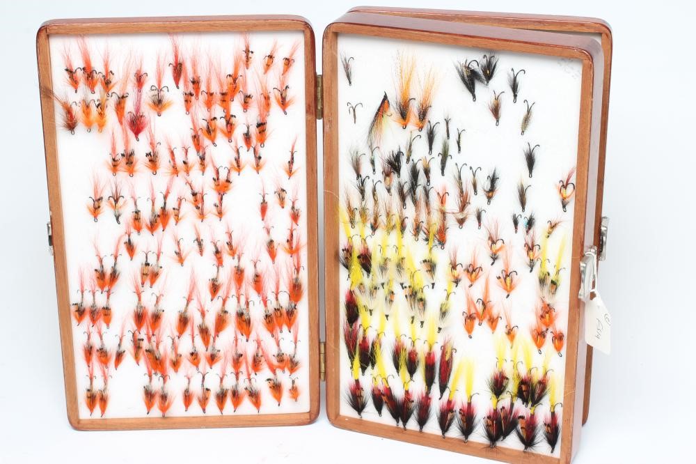 APPROXIMATELY 740 SALMON FISHING FLIES in two wooden cases (Est. plus 24% premium inc. VAT) Image