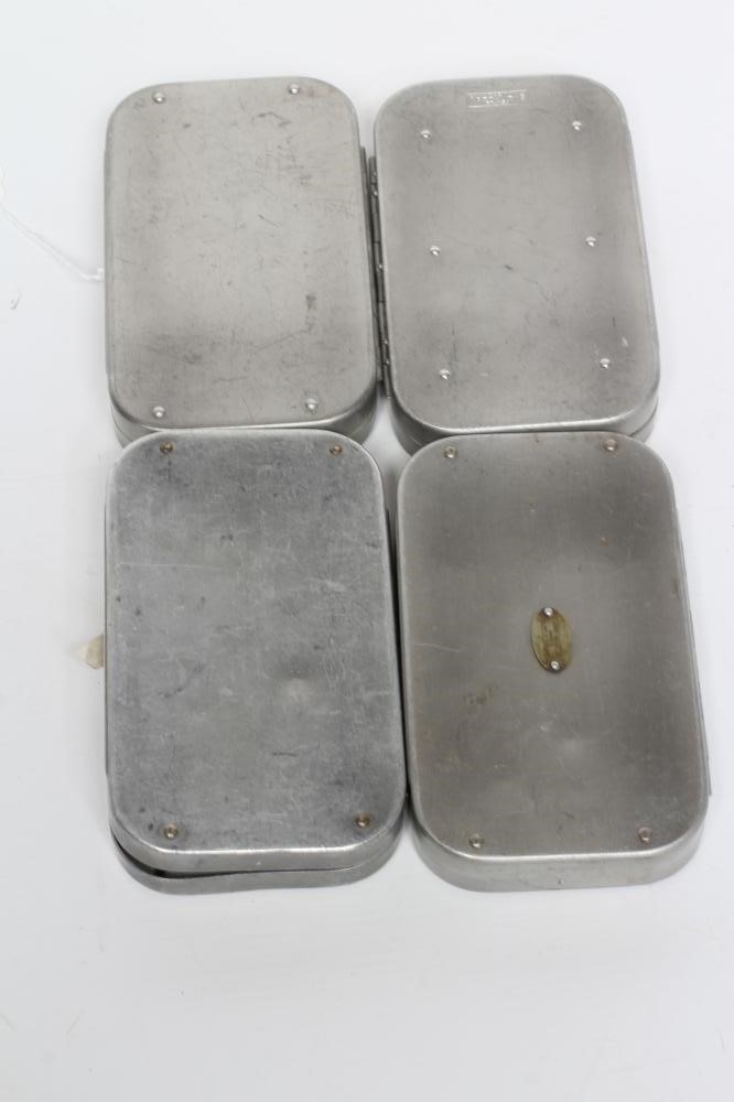 APPROXIMATELY 178 OLD HAND TIED SALMON FLIES in three Wheatley boxes and another similar (Est. plus Image