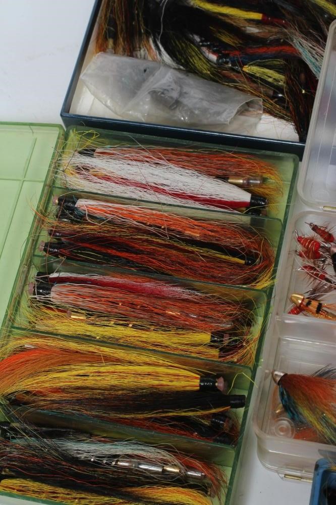 A LARGE QUANTITY OF SALMON TUBE FLIES in four plastic fly boxes (Est. plus 24% premium inc. VAT) Image