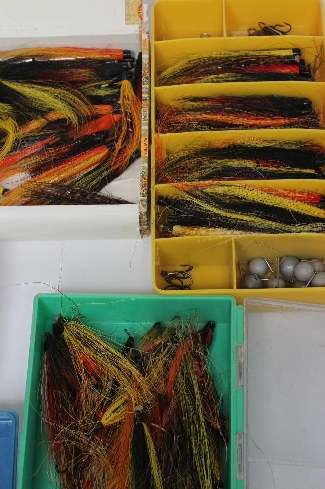 A LARGE QUANTITY OF SALMON TUBE FLIES in four plastic fly boxes (Est. plus 24% premium inc. VAT) Image