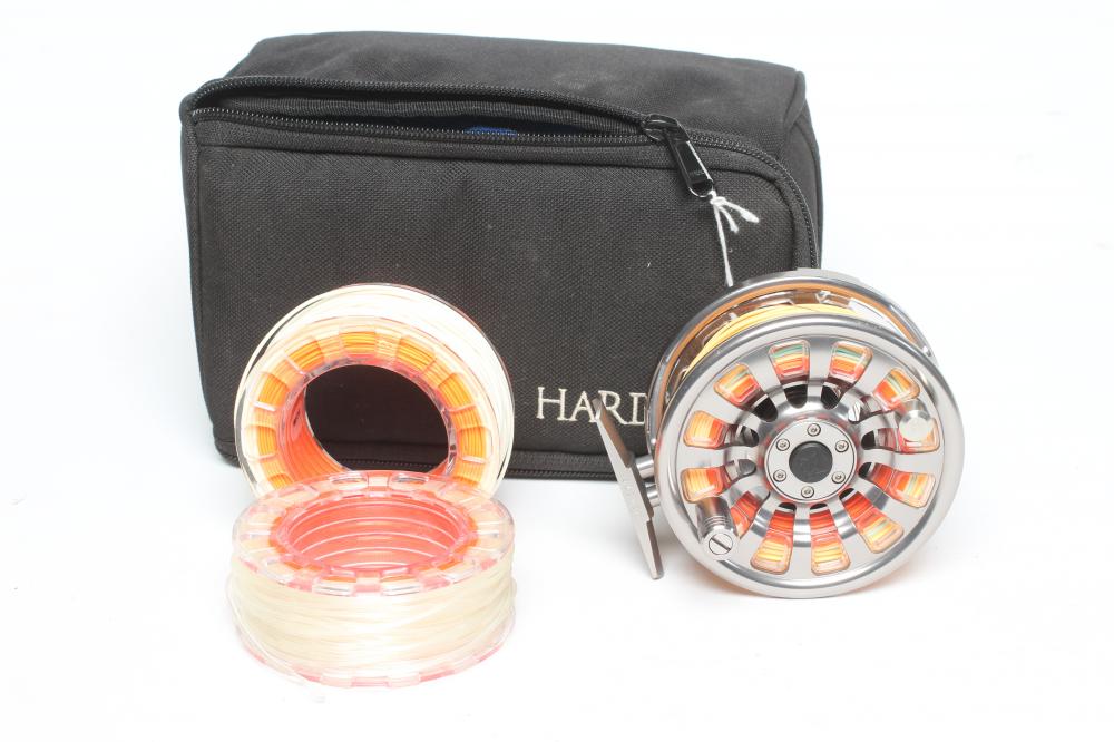 A HARDY DEMON 5000 FLY FISHING REEL with two spare spools and in a fitted case (Est. plus 24% Image