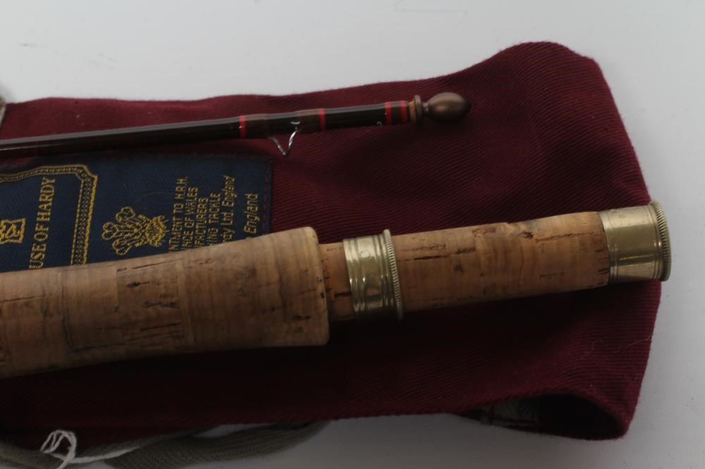 A HARDY SOVEREIGN 8' #4/5 FISHING ROD of two piece construction, with cork half wells grip and Hardy Image