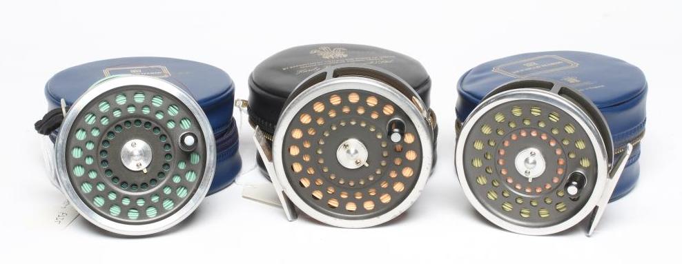 TWO HARDY MARQUIS FISHING REELS, comprising a #7 and a #8/9, with spare #8/9 spool and cases (3) Image