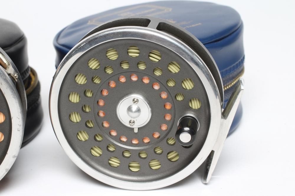 TWO HARDY MARQUIS FISHING REELS, comprising a #7 and a #8/9, with spare #8/9 spool and cases (3) Image