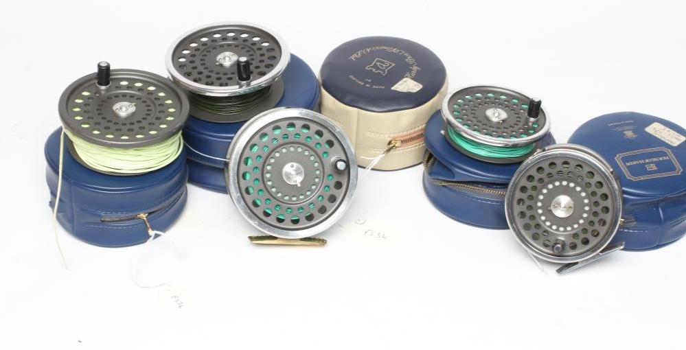 TWO HARDY MARQUIS FISHING REELS, comprising a #8/9 with a spare spool and a Salmon No.2 with two Image