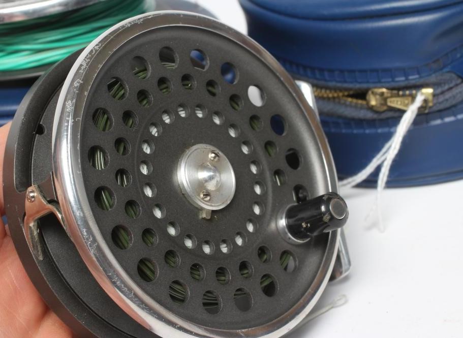 TWO HARDY MARQUIS FISHING REELS, comprising a #8/9 with a spare spool and a Salmon No.2 with two Image