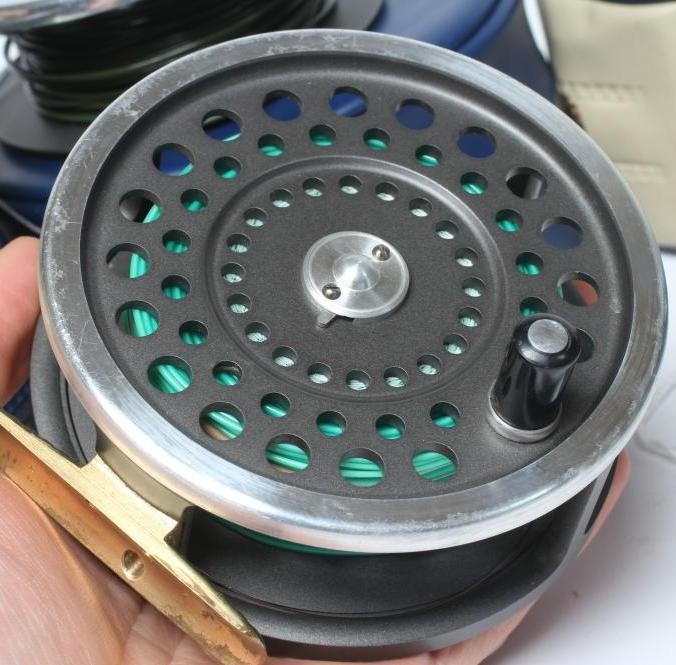 TWO HARDY MARQUIS FISHING REELS, comprising a #8/9 with a spare spool and a Salmon No.2 with two Image