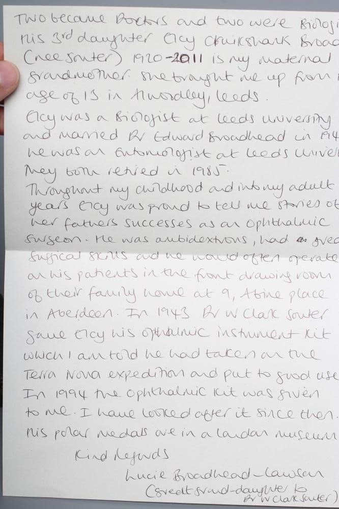 POLAR EXPEDITION "SS TERRA NOVA"  A set of twelve opthalmic instruments collated by Dr. William Image