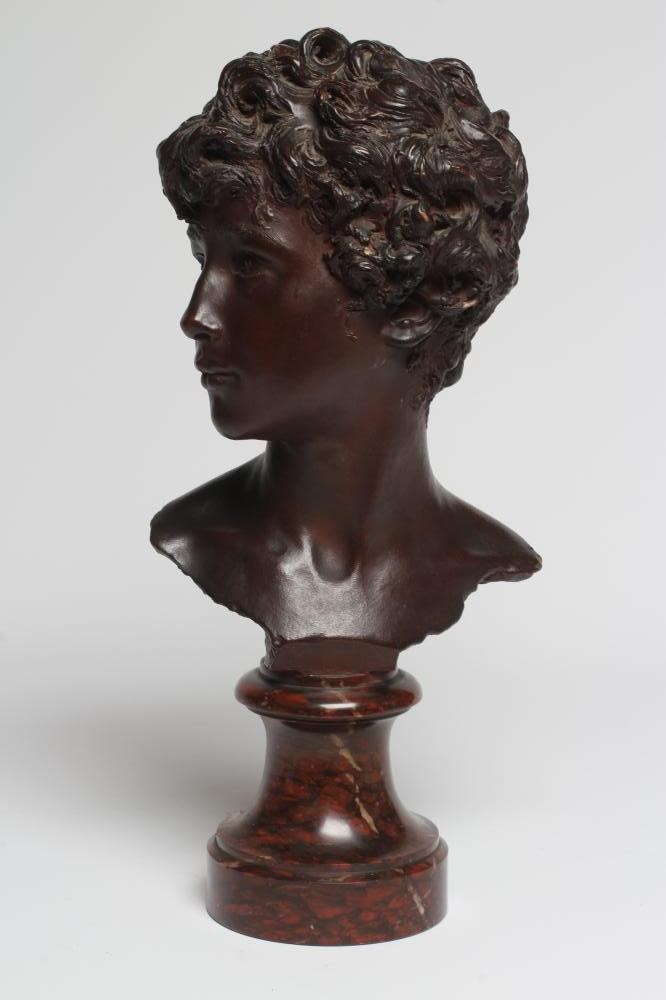 AFTER DENYS PIERRE PUECH (1854-1942) Jeune Romaine, bronze effect bust, bears signature, 16" high Image