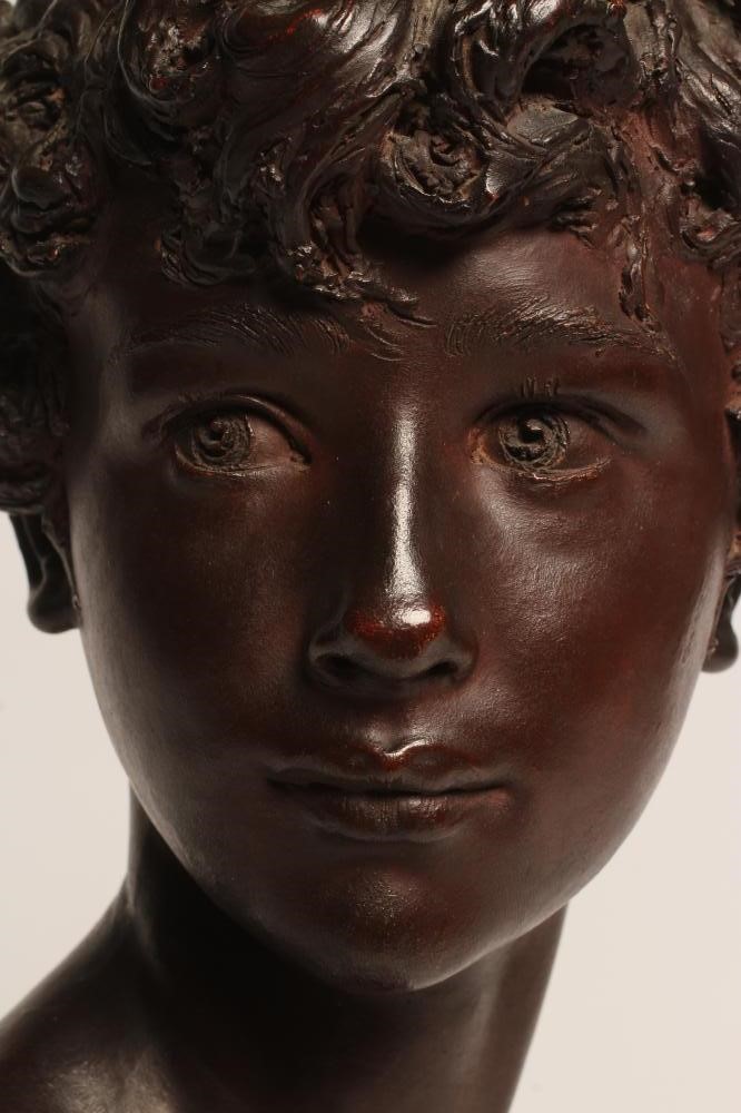 AFTER DENYS PIERRE PUECH (1854-1942) Jeune Romaine, bronze effect bust, bears signature, 16" high Image