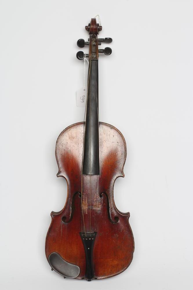 A SMALL VIOLIN with one piece back Image