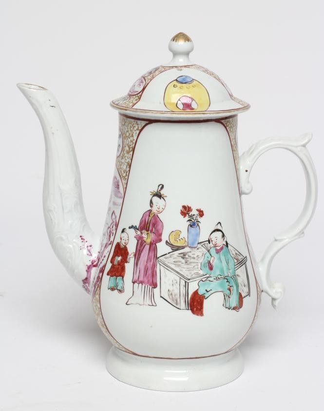 A CHRISTIAN'S PORCELAIN COFFEE POT AND COVER Image