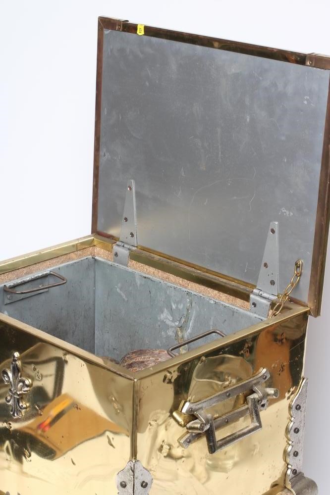 A LACQUERED BRASS COAL BOX Image