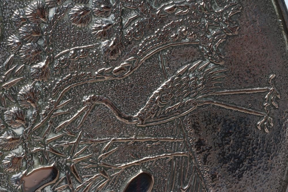 A JAPANESE PLATED ON COPPER HAND MIRROR Image