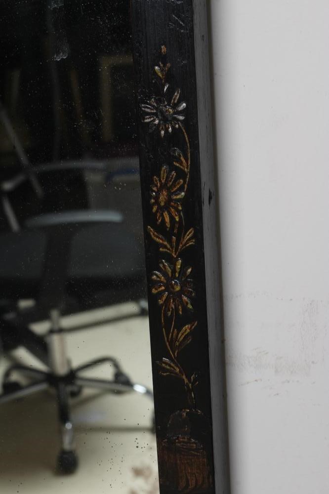 A CHINOISERIE BLACK LACQUERED PIER GLASS Image
