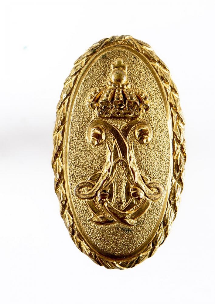 A SET OF SEVEN PAIRS OF GILDED BRASS (?) DOOR HANDLES Image