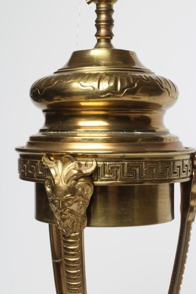 A BRASS NEO-CLASSICAL STYLE TABLE OIL LAMP Image