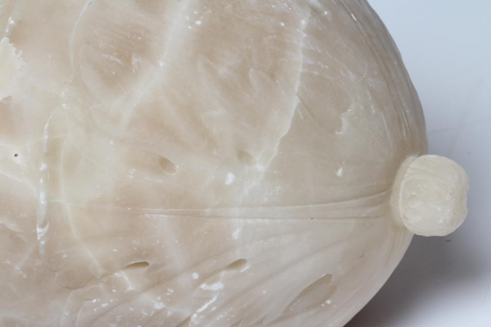 AN EMPIRE STYLE ALABASTER AND GILT METAL CEILING LIGHT Image