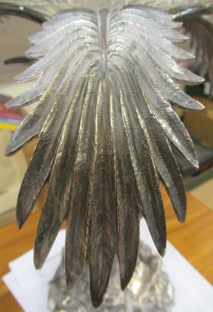 A VICTORIAN CUT GLASS AND PLATED CENTREPIECE with palm tree and deer on a rocky base, 19" high (Est. Image