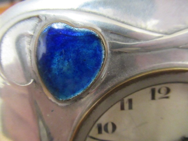 ARCHIBALD KNOX FOR LIBERTY - A TUDRIC PEWTER CASED TIMEPIECE of rounded square form Image