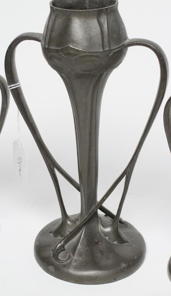 ARCHIBALD KNOX FOR LIBERTY - A TUDRIC PEWTER TULIP VASE Image